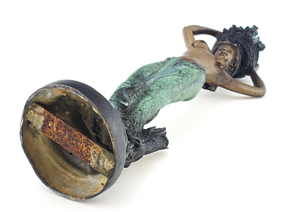 Solid Bronze Woman Figurine 16 Inch Tall
