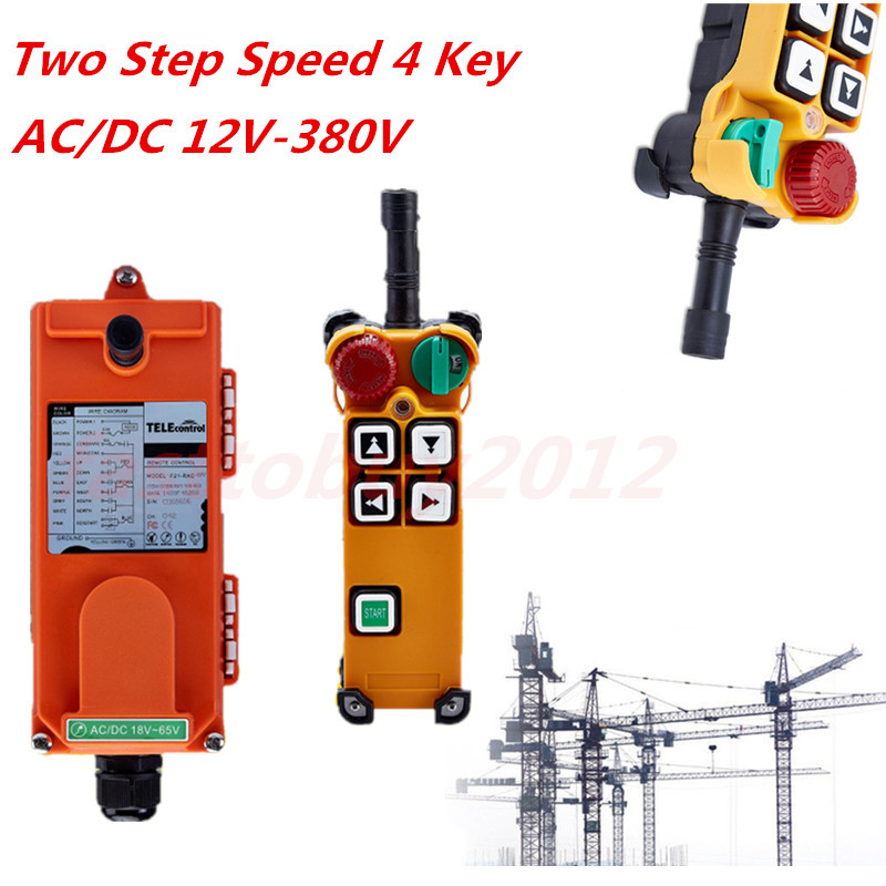 Transmitter+Receiver Radio Industriy Wireless Remote Control Hoist Crane 2 Speed
