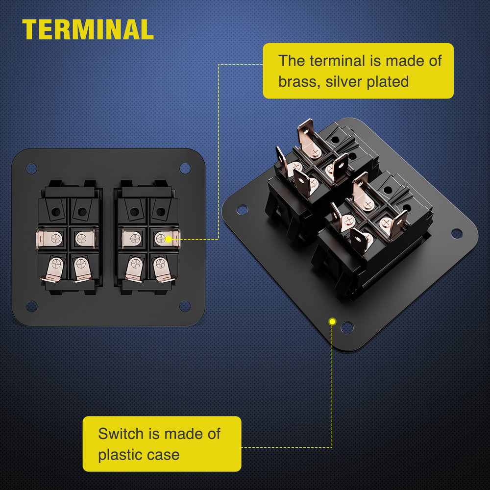 Nilight 2 Gang ON-Off Switch Panel 12V 20A 4 PIN DPST Toggle Switch