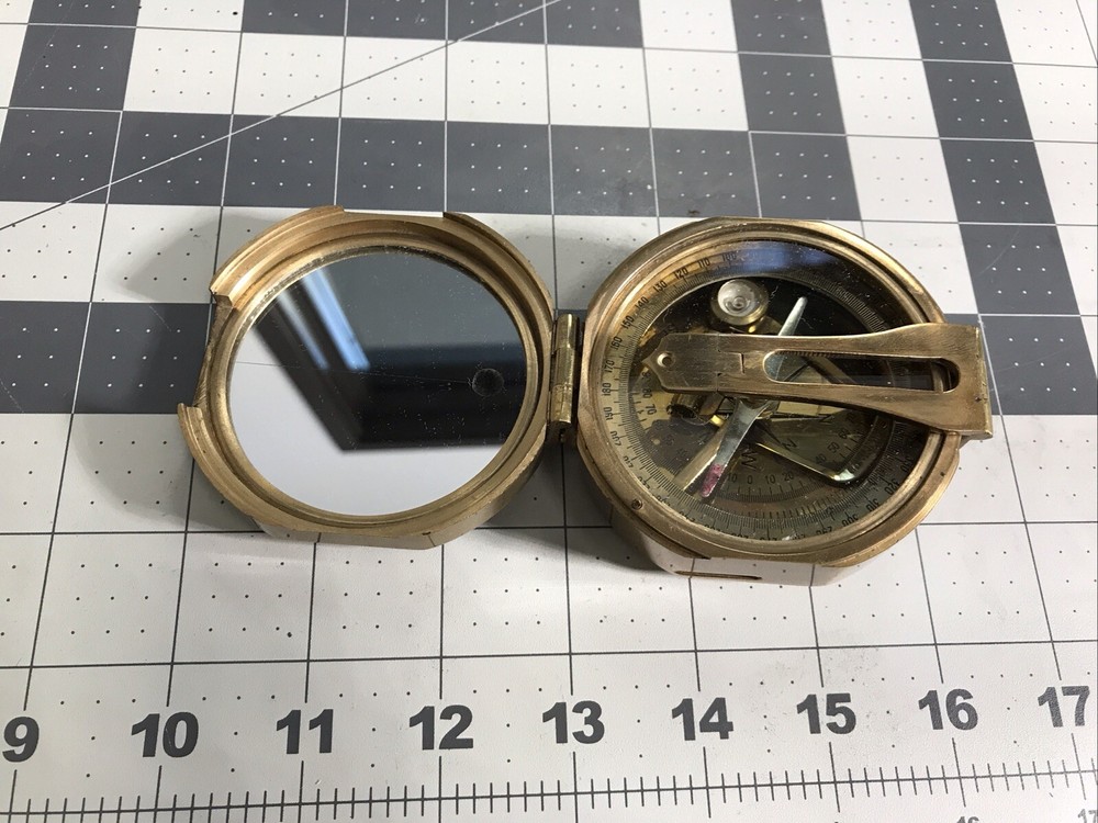 Old Vintage Compass Sun Dial Made In India