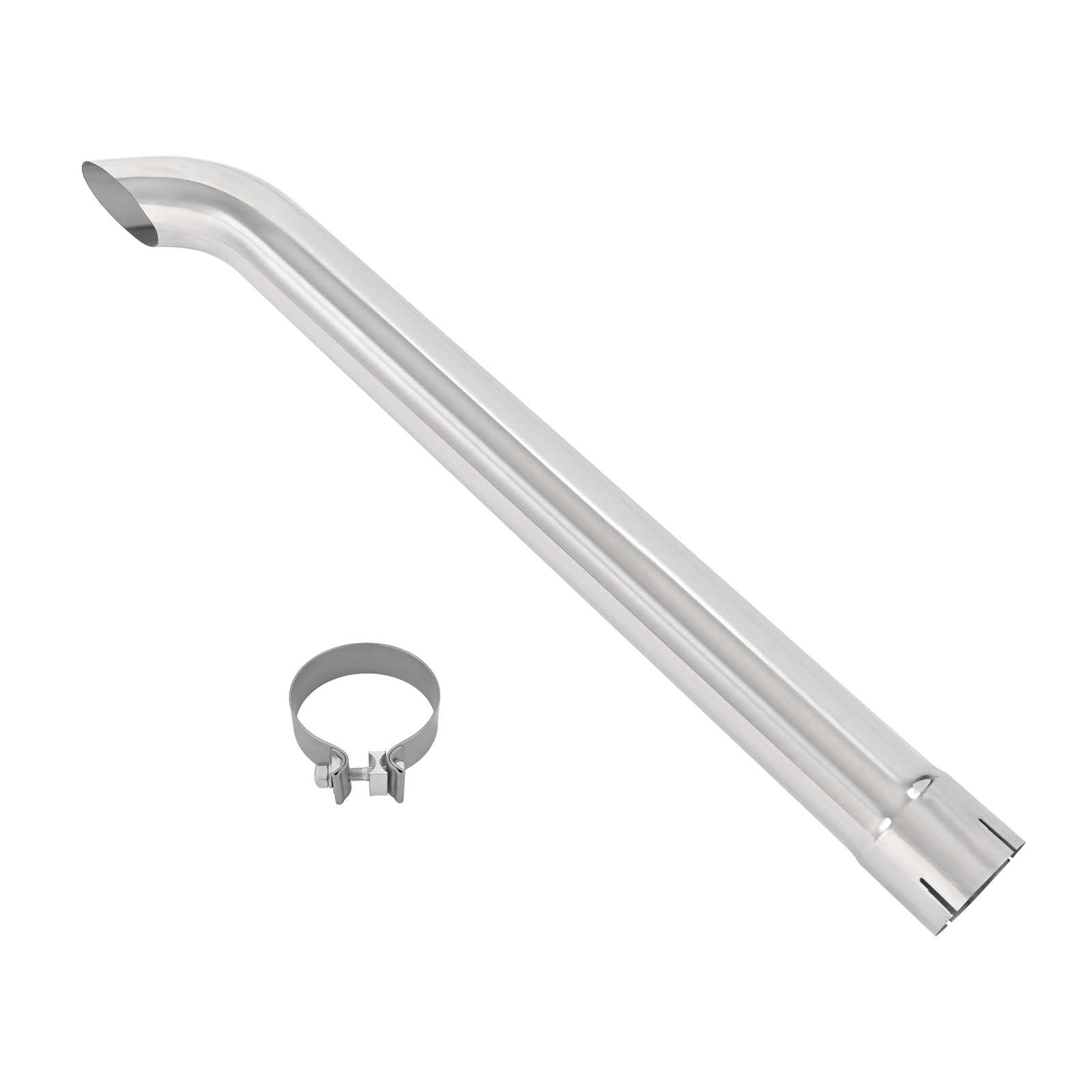 Stainless Steel Curved Exhaust Pipe Stack For Farmall IH 1026 1066 1466 w/Clamp