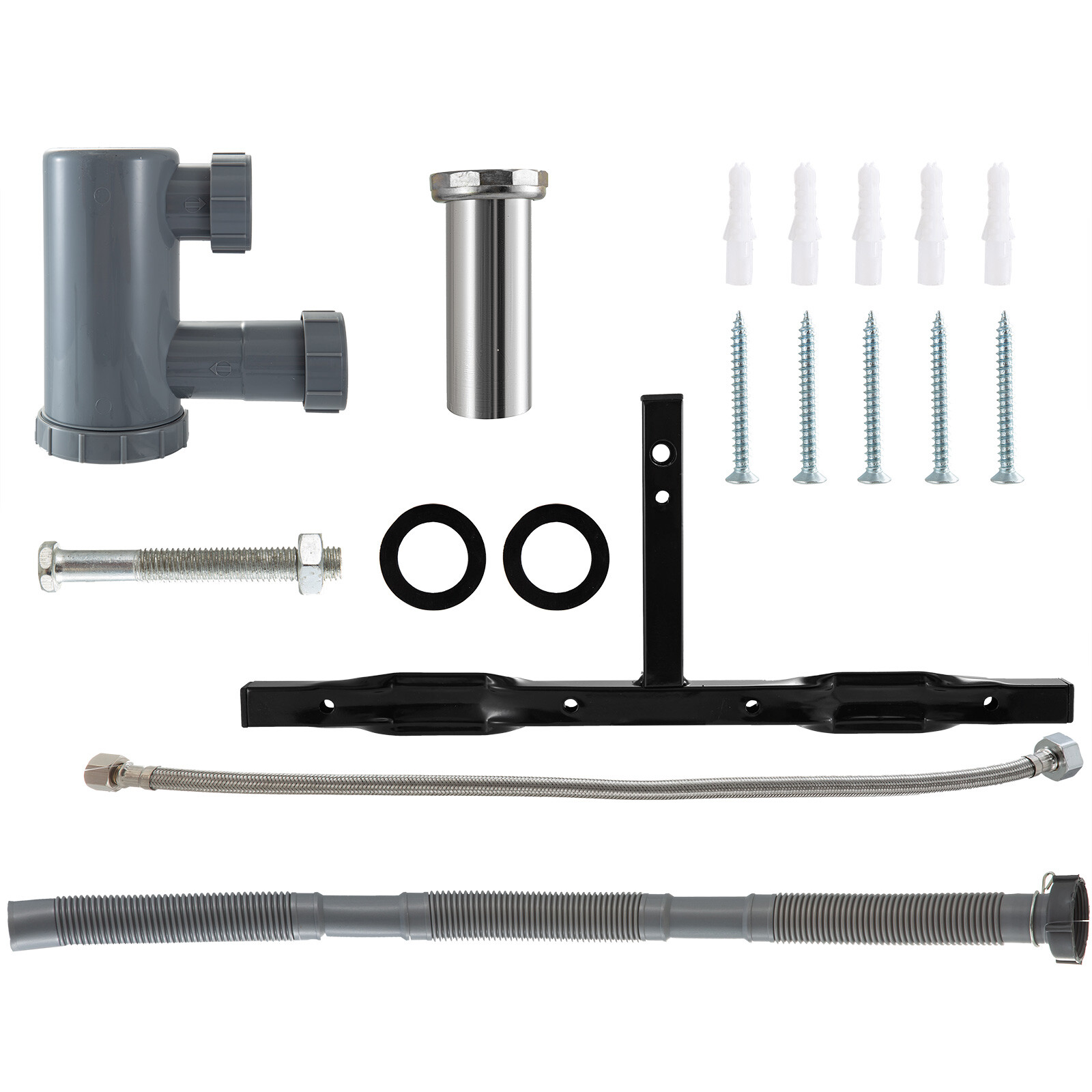 VEVOR Black Square ABS Plastic Shampoo Bowl Salon Pool SPA Plastic Spa Cabinet