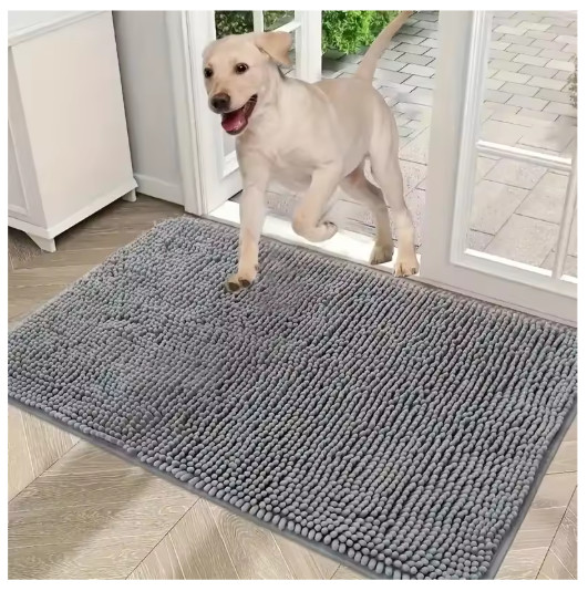 Dog Door Mat for Muddy Paws, Absorbs Moisture and Dirt, Non-Slip Washable Mat, Q