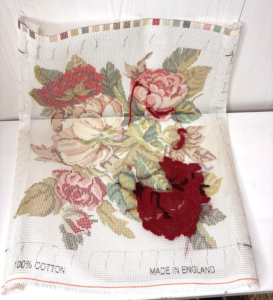 Ehrman Blooming Roses Needlepoint Canvas *Pattern Only* David Merry 1996 England