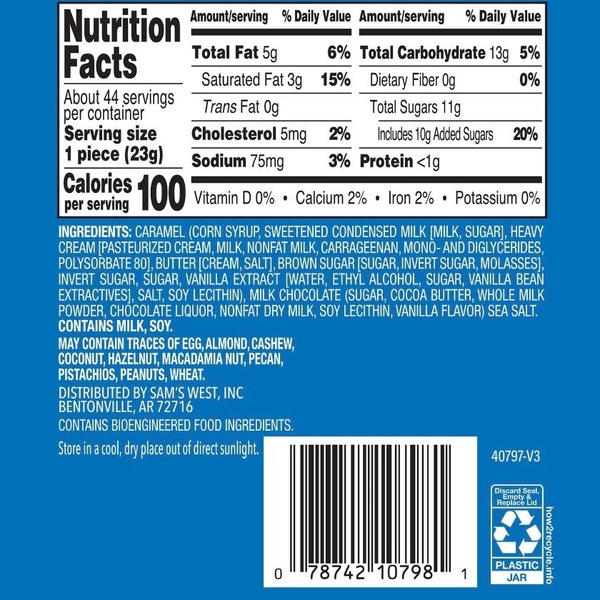Member's Mark Milk Chocolate Sea Salt Caramels 36 oz Gourmet Candy Bulk