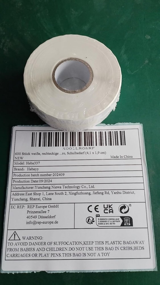 600 PCS White Rectangular Stickers, Blank Write On 1.6*0.75 inches,