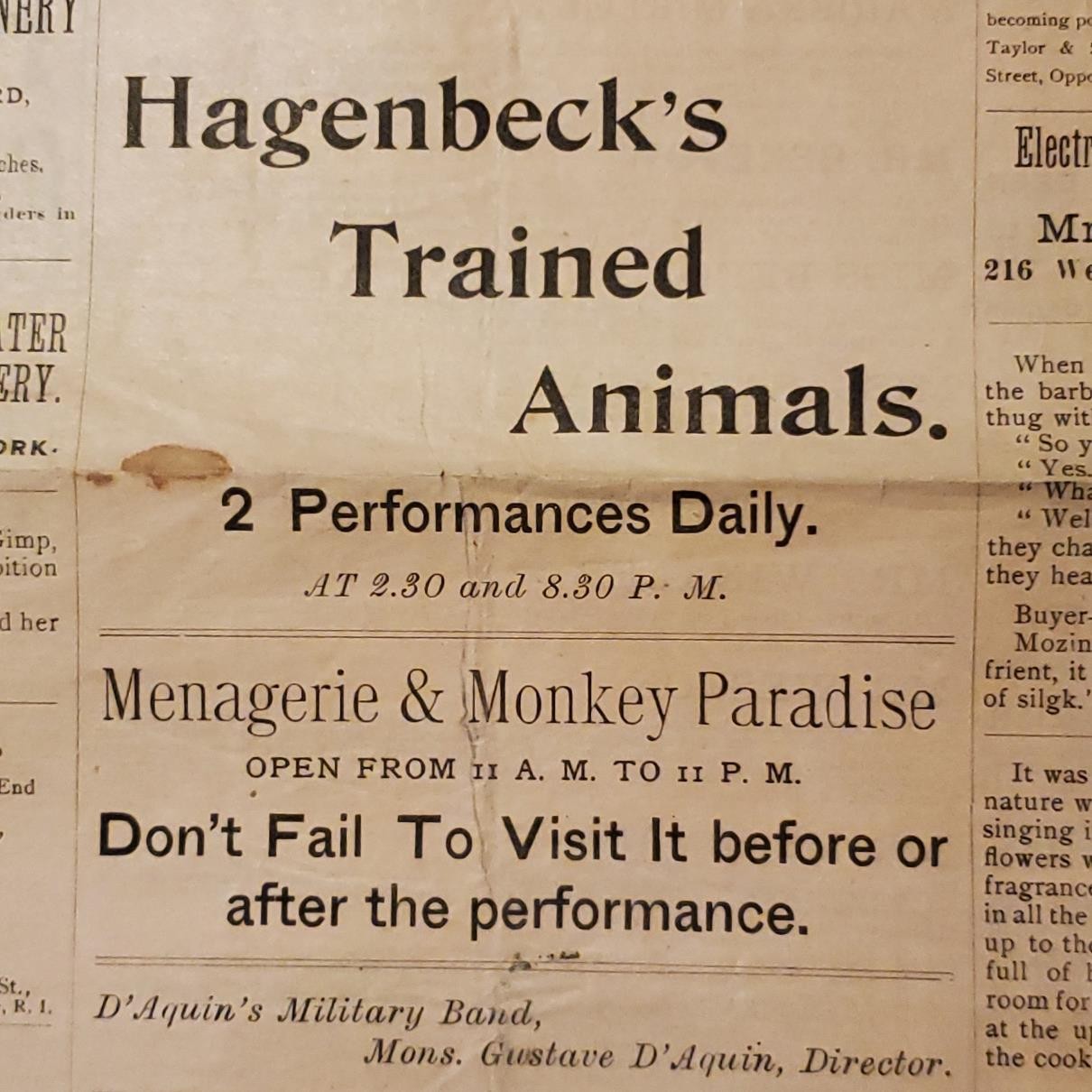 5157----1894 Madison Square Garden weekly bulletin NYC theatre + performances
