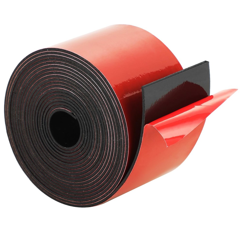 1/16" Thick × 2" Wide Neoprene Solid Rubber Strip, Self Adhesvie Solid Stri