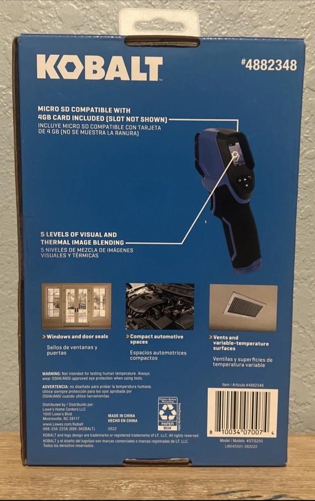 Kobalt 4882348 Thermal Imaging Camera Micro SD Included