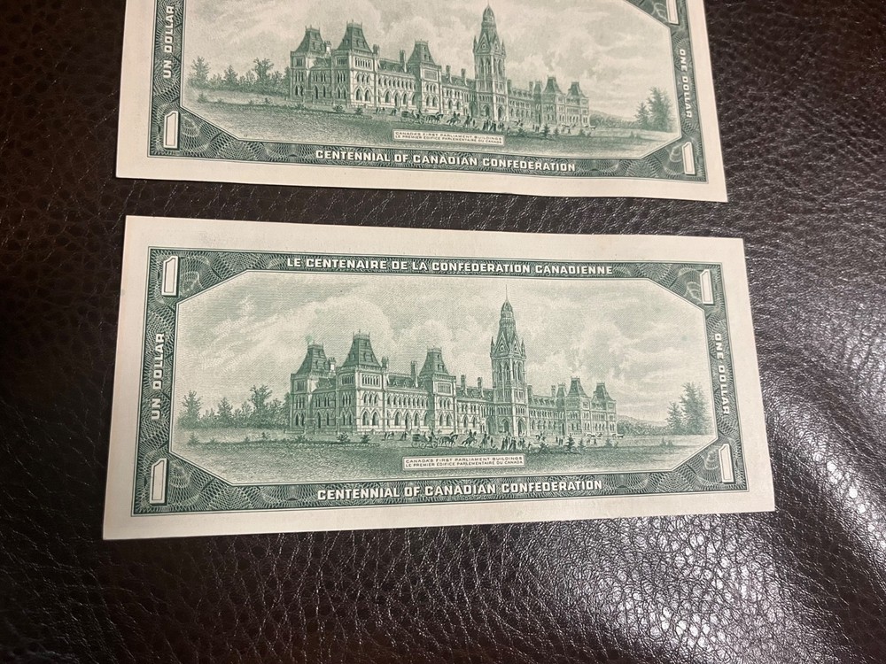 (2) 1967 CANADA - 1 DOLLAR (CENTENARY) - UNC