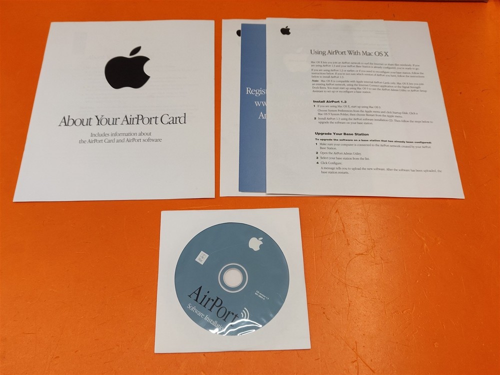 ⭐️⭐️⭐️⭐️⭐️ Sealed Apple AirPort Software Installation CD Version 1.3 & Papers