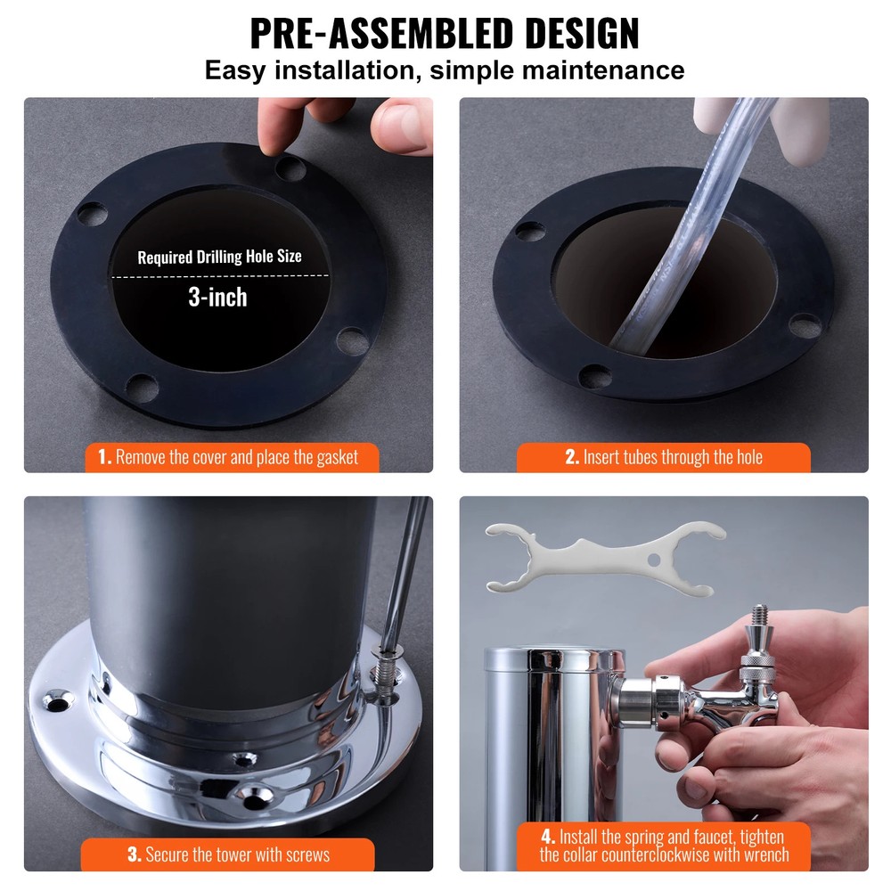 D System Keg Coupler beer allocation with Self-Closing Faucet Spill Prevention