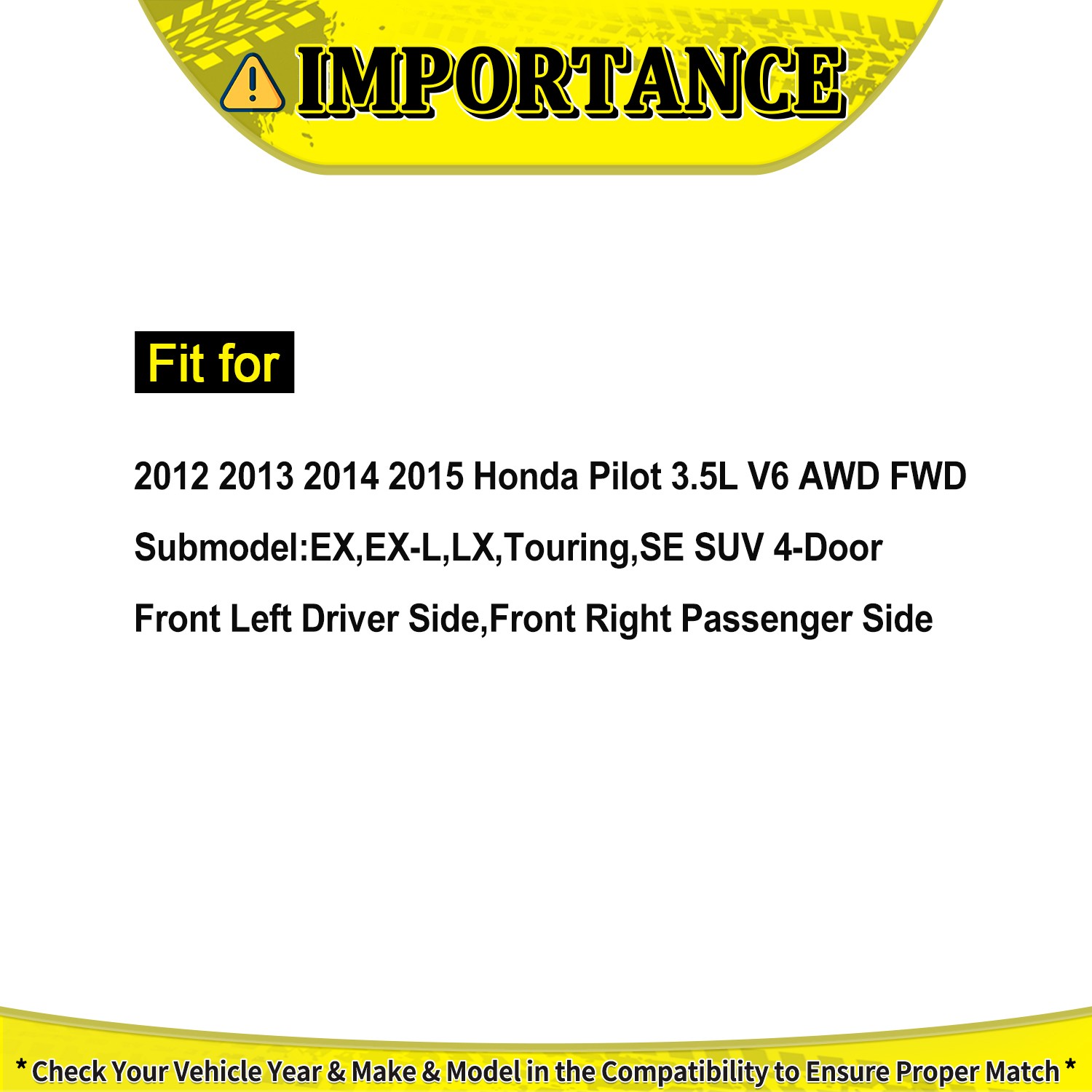 Front Pair CV Axle Joint Shaft Assembly for Honda Pilot EX LX EX-L 3.5L 2012-15