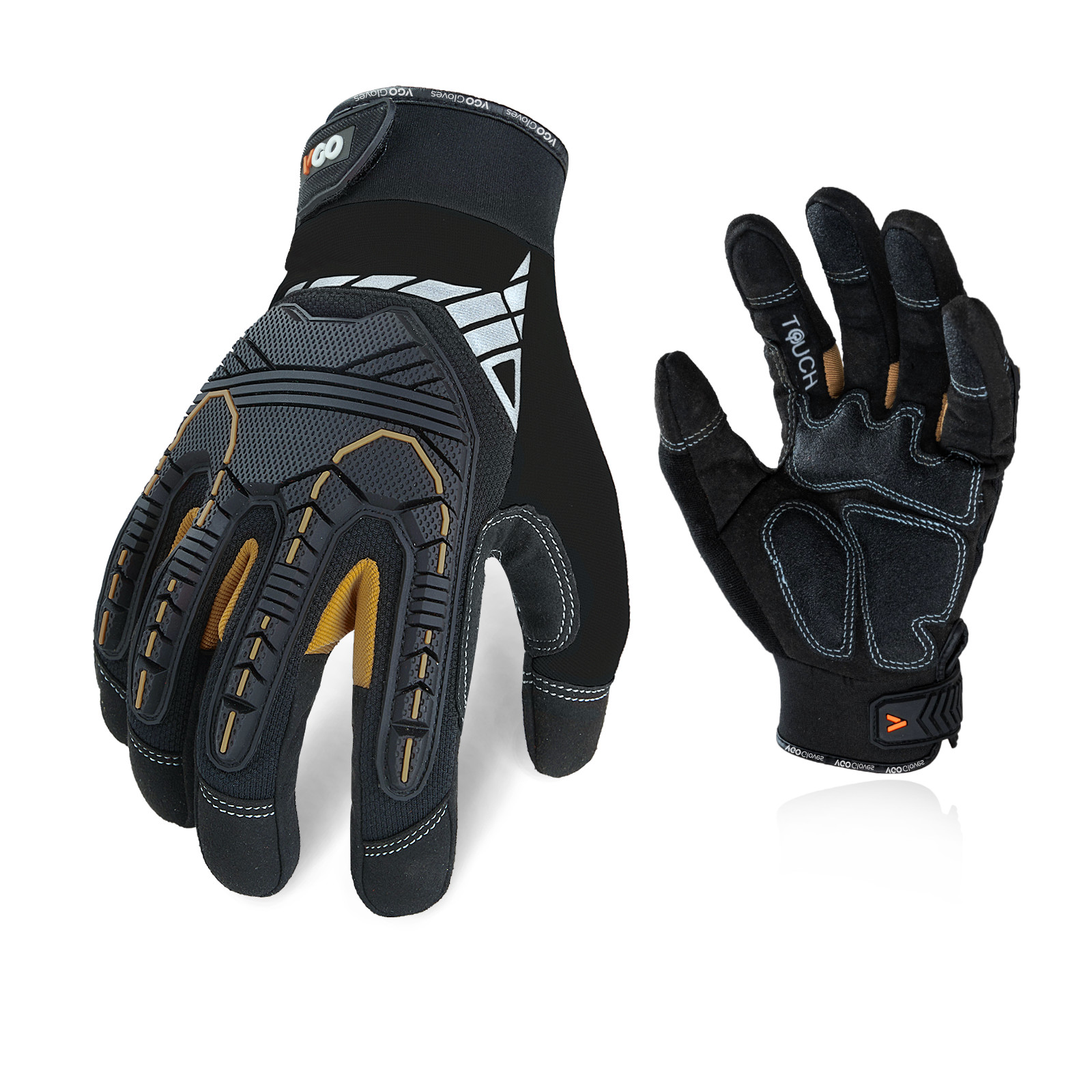 Vgo 1/3 Pair Heavy Duty Work Gloves,Mechanic Gloves Impact-Absorb(SL8849)