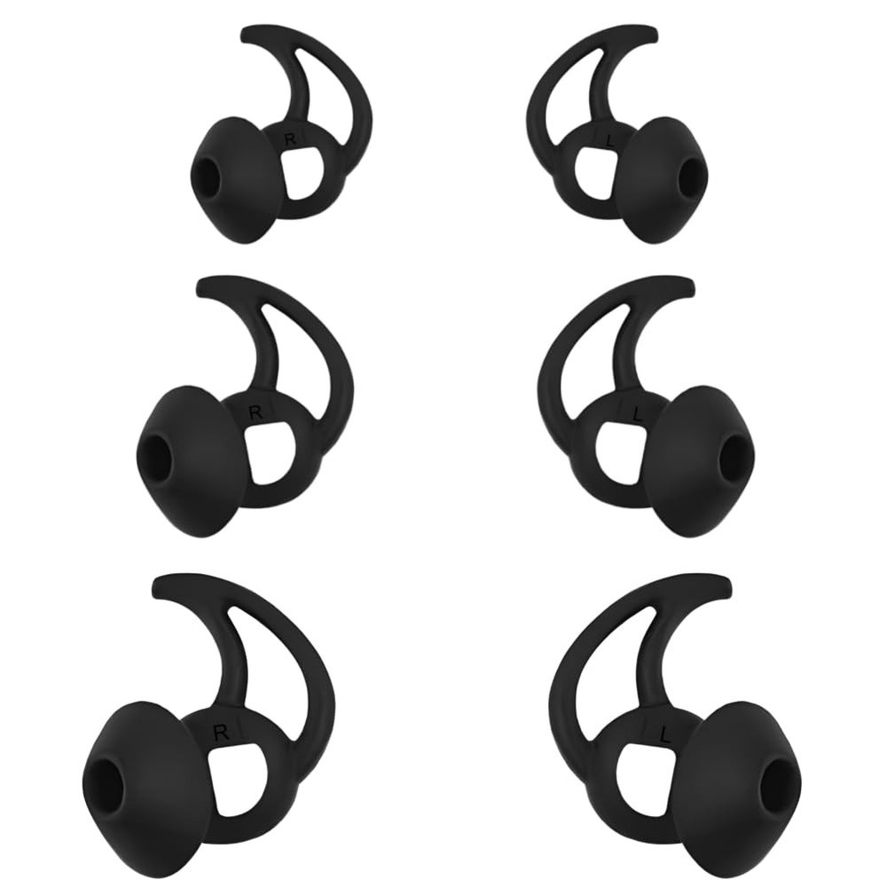 SNHTLS Earbud Replacement Tips Silicone Compatible SML, Black