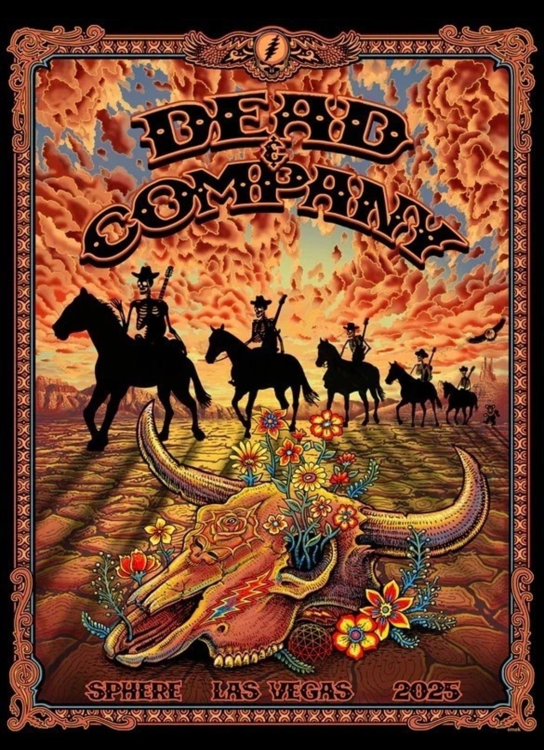 EMEK Dead & Company Sphere Poster VIP 2025 Las Vegas and Bob Weir Grateful dead