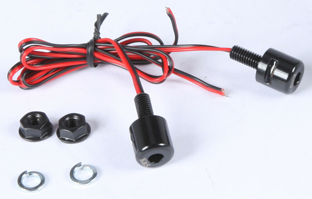 K & S Lighted License Plate Bolt Black 25-9160BK