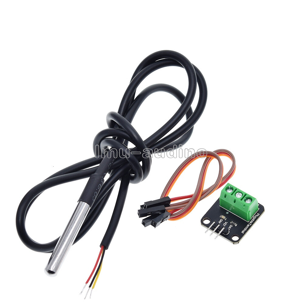 DS18B20 Temperature Sensor Probe WaterProof Plugable Terminal Adapter Modules
