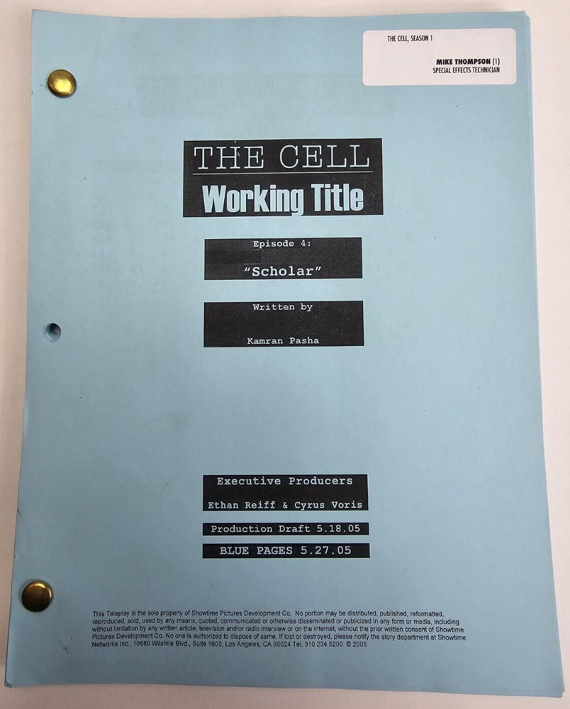 SLEEPER CELL / Kamran Pasha 2005 TV Script, Michael Ealy & Oded Fehr "Scholar"