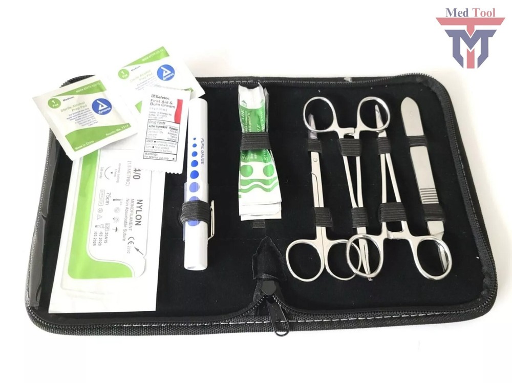 Basic Surgical Suture Kit, First Aid Set, Emergency Kit, Trauma Survival Pack