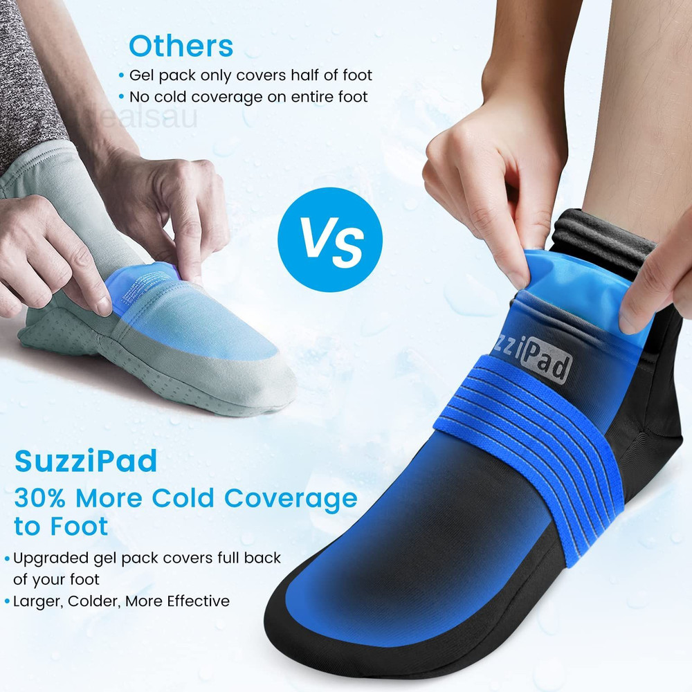 Cold Therapy Socks & Hand Ice Pack, Gloves for S/M, Black