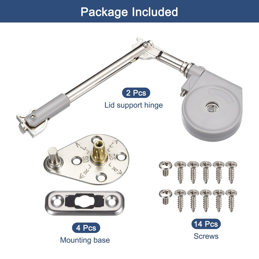 2pcs Slow Closed Zipper Support Lid Stay #2