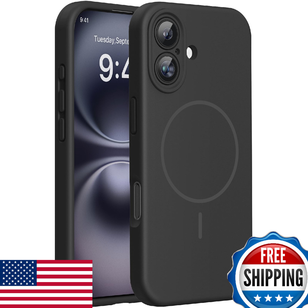 Miracase iPhone 16 MagSafe Liquid Silicone Case Shockproof Drop Protect Black