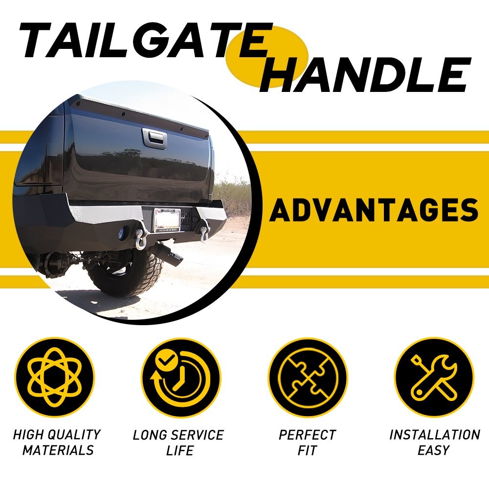 Tailgate Handle Bezel Textured Black for 07-14 Chevy Silverado GMC Sierra