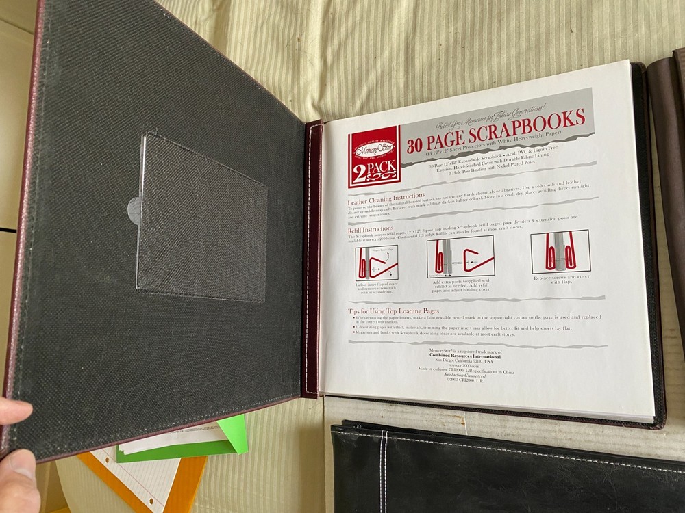 (3) unused scrapbook albums + refill pages