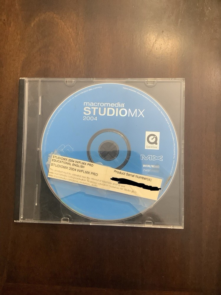 Macromedia Studio MX 2004 - Windows/MAC CD - With Serial Number ZWSD70CD