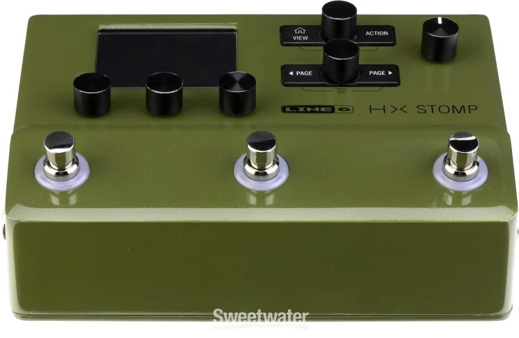 Line 6 HX Stomp Guitar Multi-effects Floor Processor - Olive Green, Sweetwater