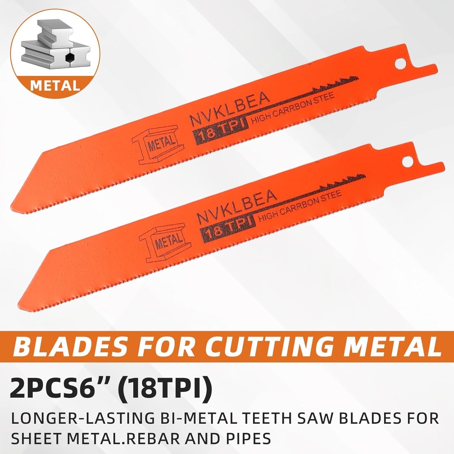 10-Piece Reciprocating Saw Blades 6 & 8 Inch Wood & Metal Cutting Saw Blades Pre