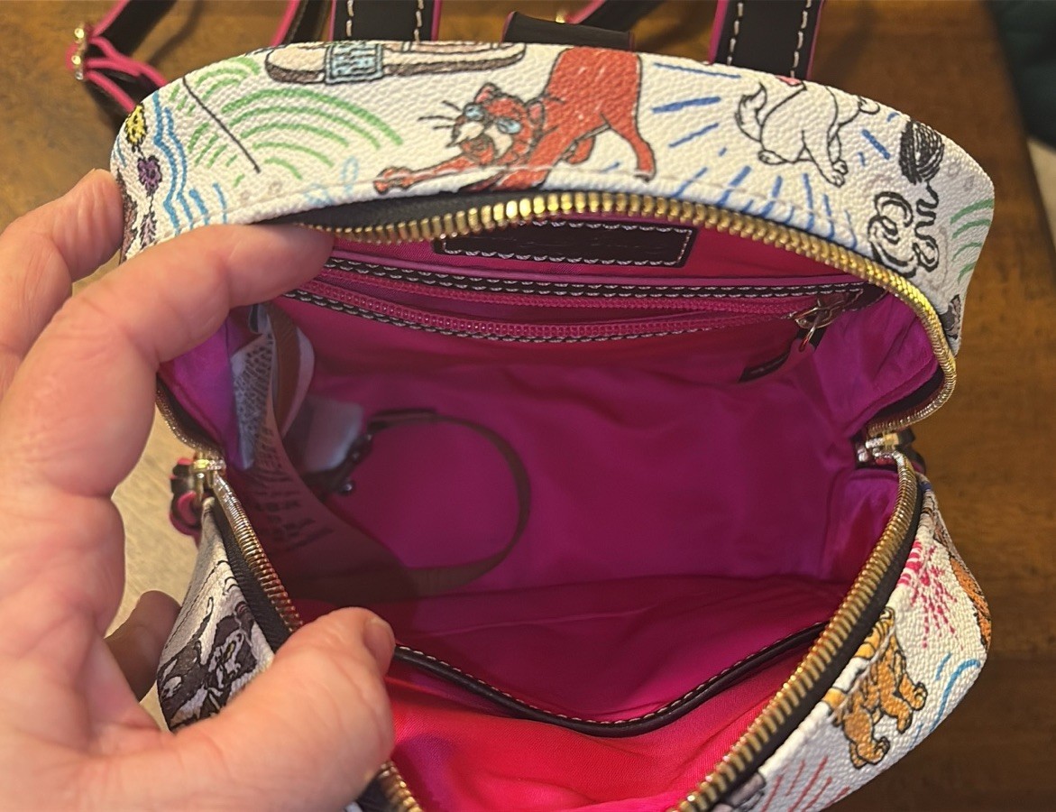 Disney Cats Sketch Dooney & Bourke Backpack White NWOT