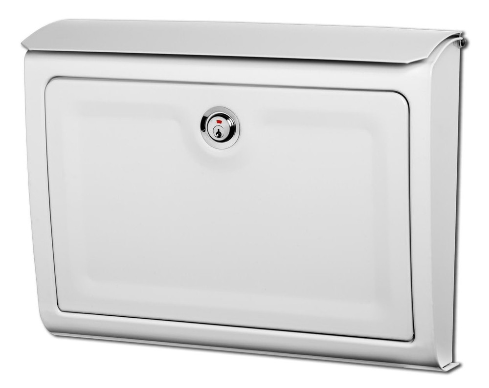 Architectural Mailboxes White Wall Mount Locking Mailbox Standard Metal Secure