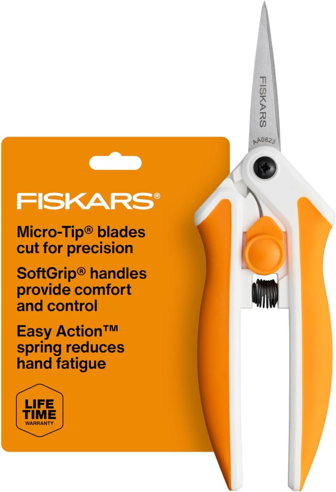 Fiskars Micro-Tip Spring-Assisted Scissors for Precision Cutting and Crafts