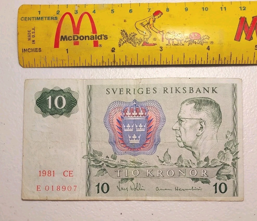 1981 Sweden 10 Kronor Note; Pick 52