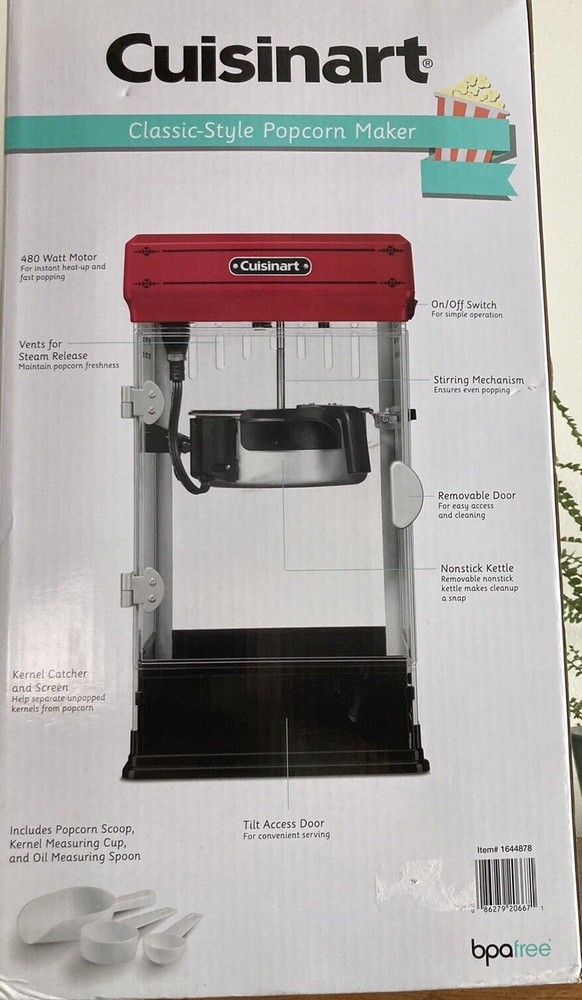 Cuisinart PCM-56PC Classic-Style Popcorn Maker Red 10 Cups