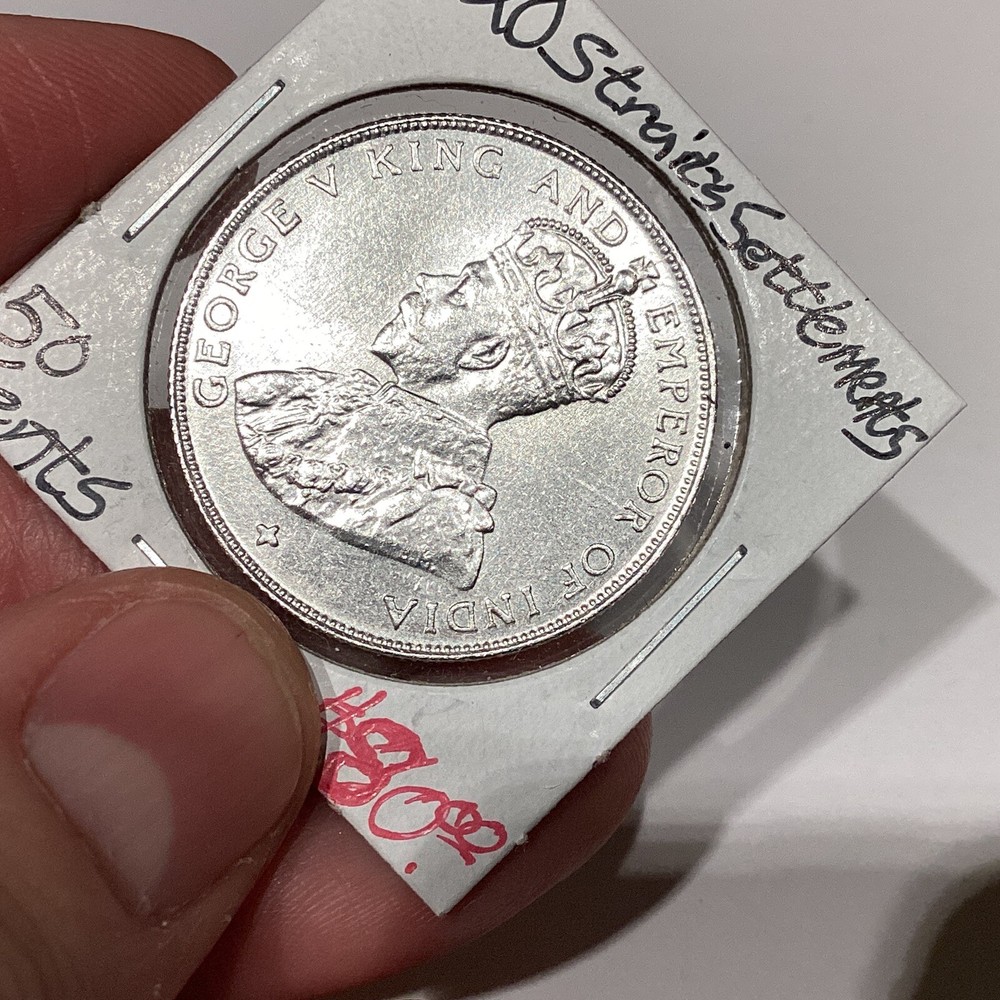 Straits Settlements 1920 50 Cents UNC KM#35.1