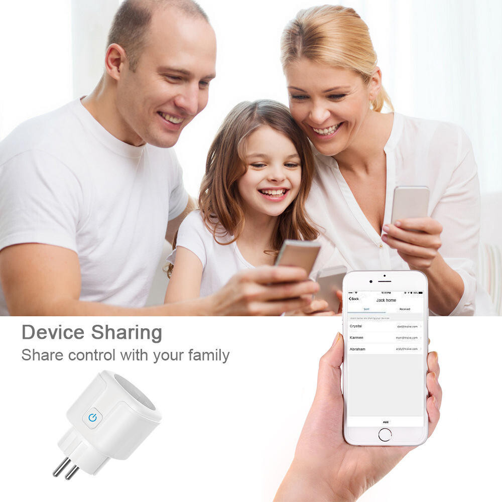 16A Power EU Smart Plug WiFi Tuya Socket Smart Life APP Control Compatible