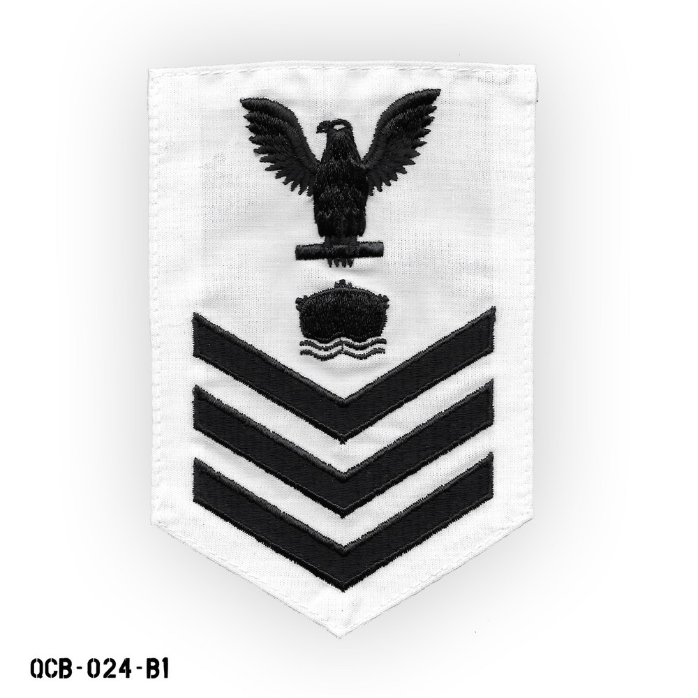 Mineman ~ Large White Sleeve Patch US Navy Petty Officer First Class ~ NEW
