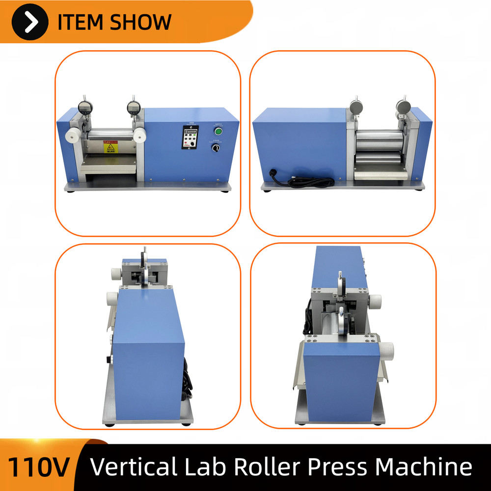 Electric Battery Electrode Sheet Calendering Machine 110V Metal Roller Press