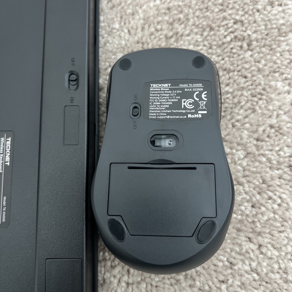 Wireless Keyboard and Mouse Combo, Full-Sized Wireless Keyboard and Adjustable