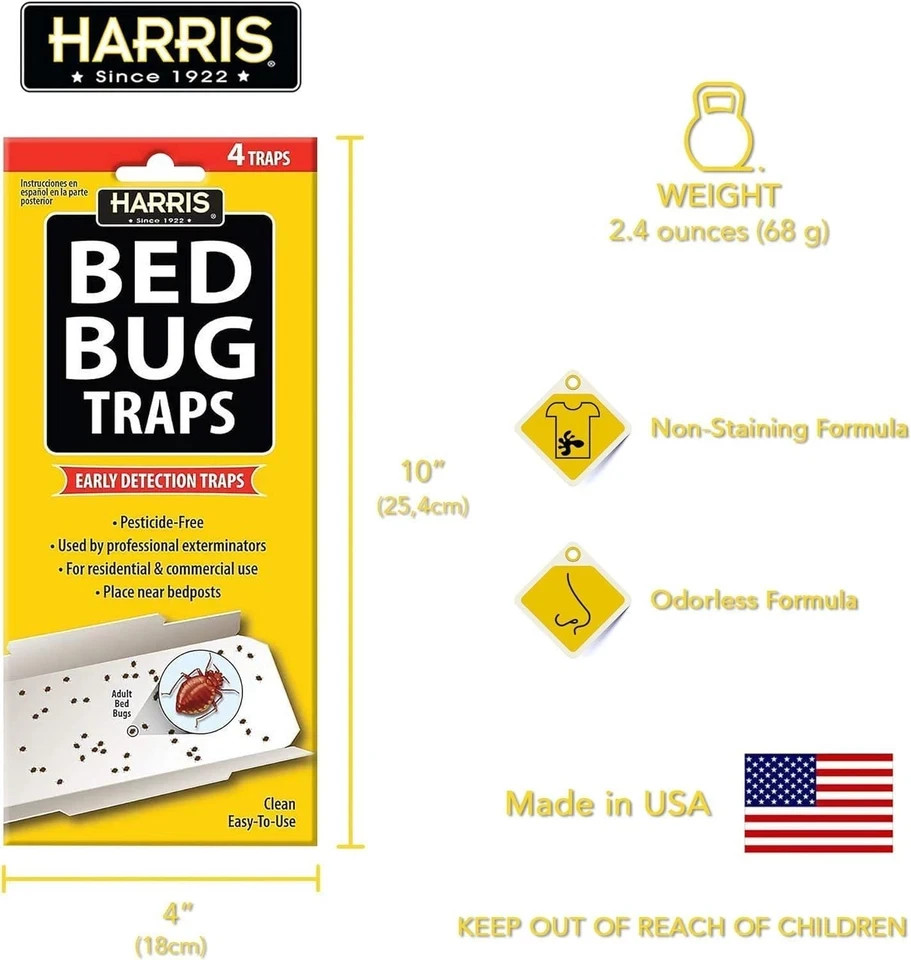 Bed Bug Early Detection Glue Traps (4/Pack)
