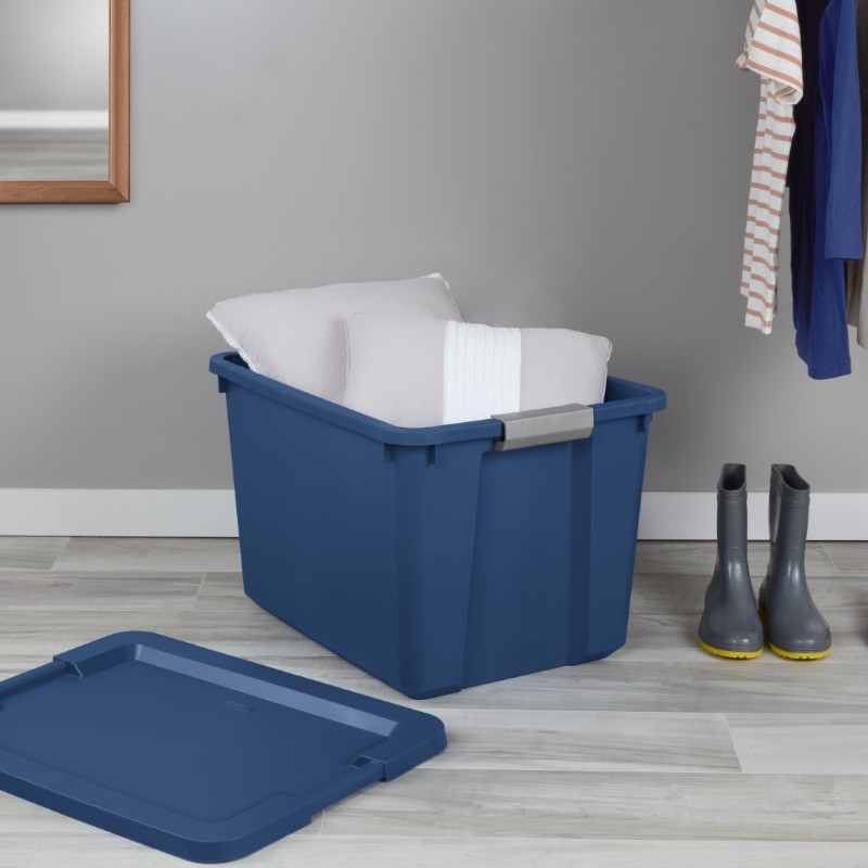 (2 pack) Sterilite Large Storage Bin, 20 Gallon Plastic Storage Container , Blue