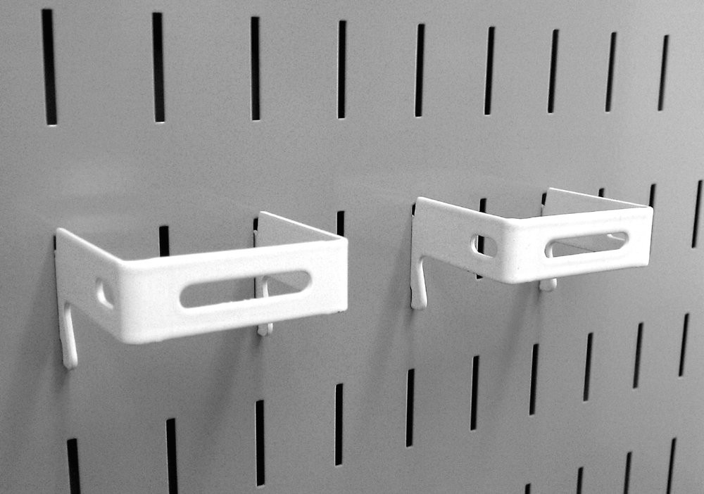 2x2 inch C-Bracket Slotted Metal Pegboard Hook Tool Board Accessory White