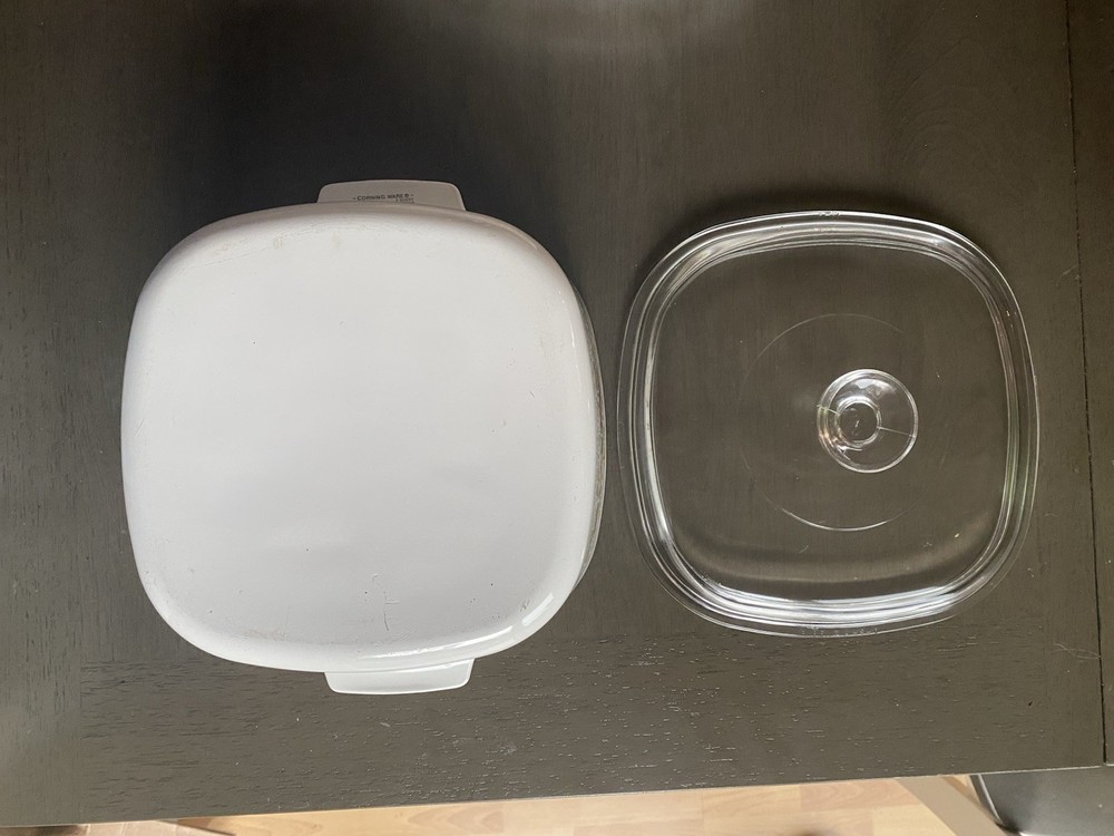 CorningWare Vegetable Print Casserole Ceramic 2 Piece Set w/ Lids