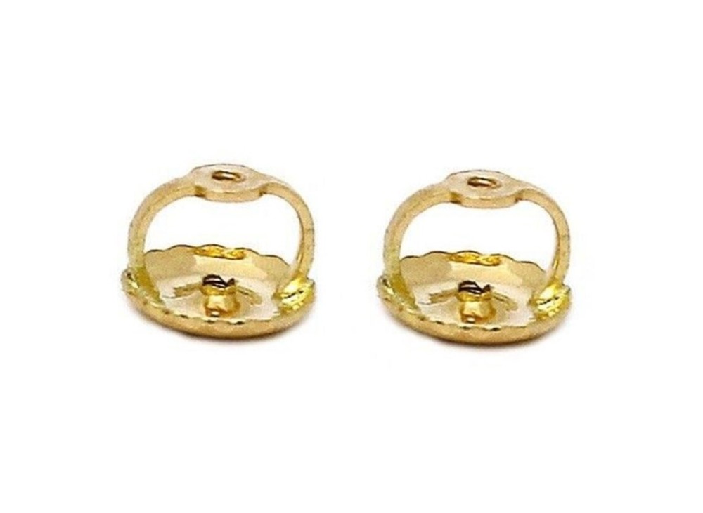 Earring Backs / Ear nuts 1 Pair Solid 14K Yellow Gold Replacement Screw On