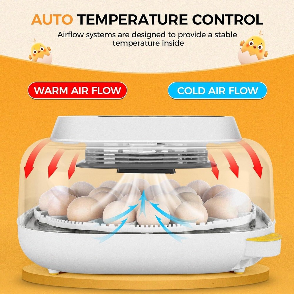 24 Egg Incubators w/ Automatic Egg Turning, Egg Candling & Humidity Display U.S✅