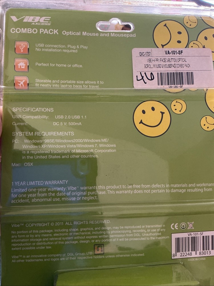 Happy/Sad Face Computer Mouse and Mousepad Combo