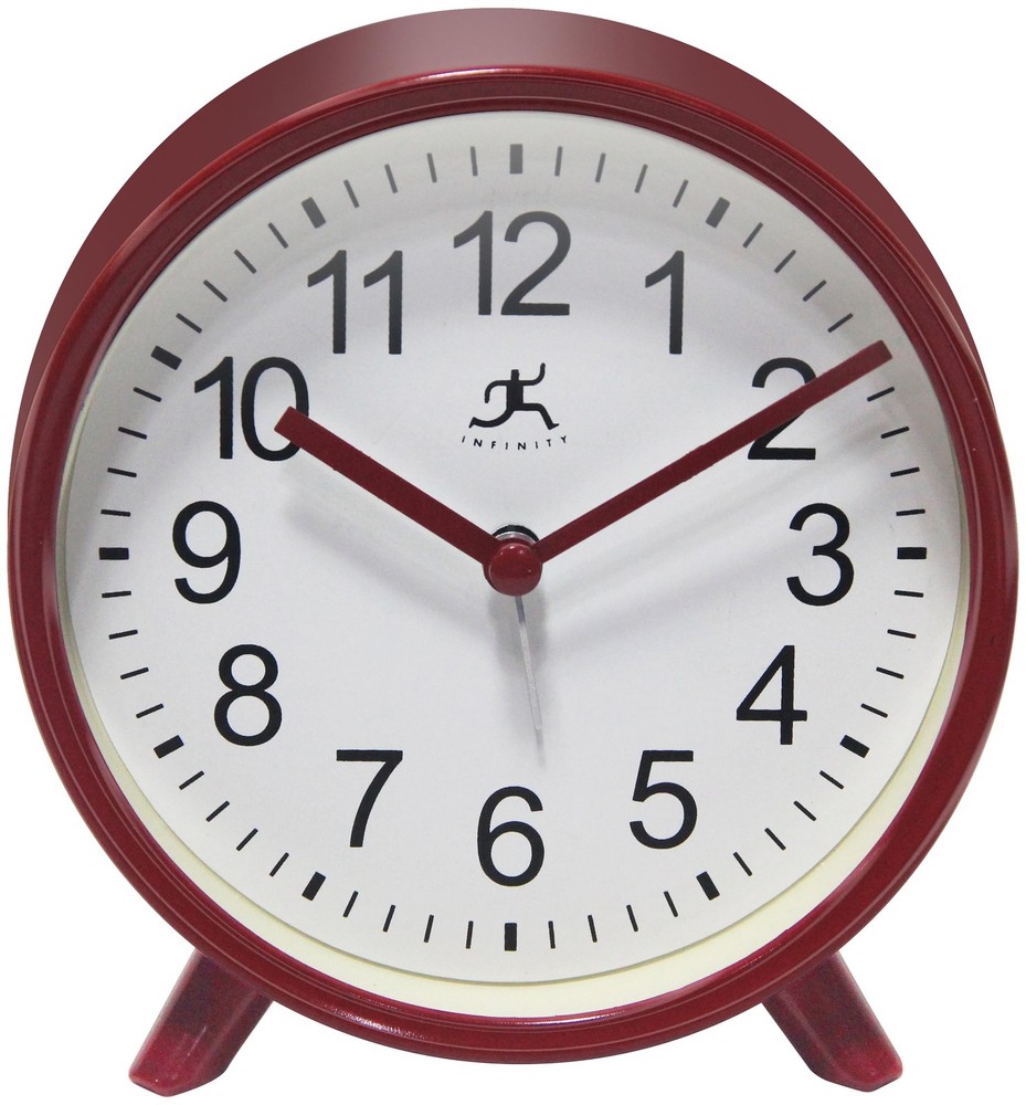 Infinity Instruments Plastic 5.75" Indoor Tabletop Alarm Clock with Quartz Mo...